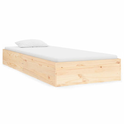 vidaXL Bed Frame without Mattress Solid Wood 90x190 cm Single - Brown - 193 x 92.5 x 23 cm