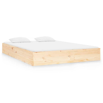 vidaXL Bed Frame without Mattress Solid Wood 120x190 cm Small Double - Brown - 203.5 x 86 x 66 cm