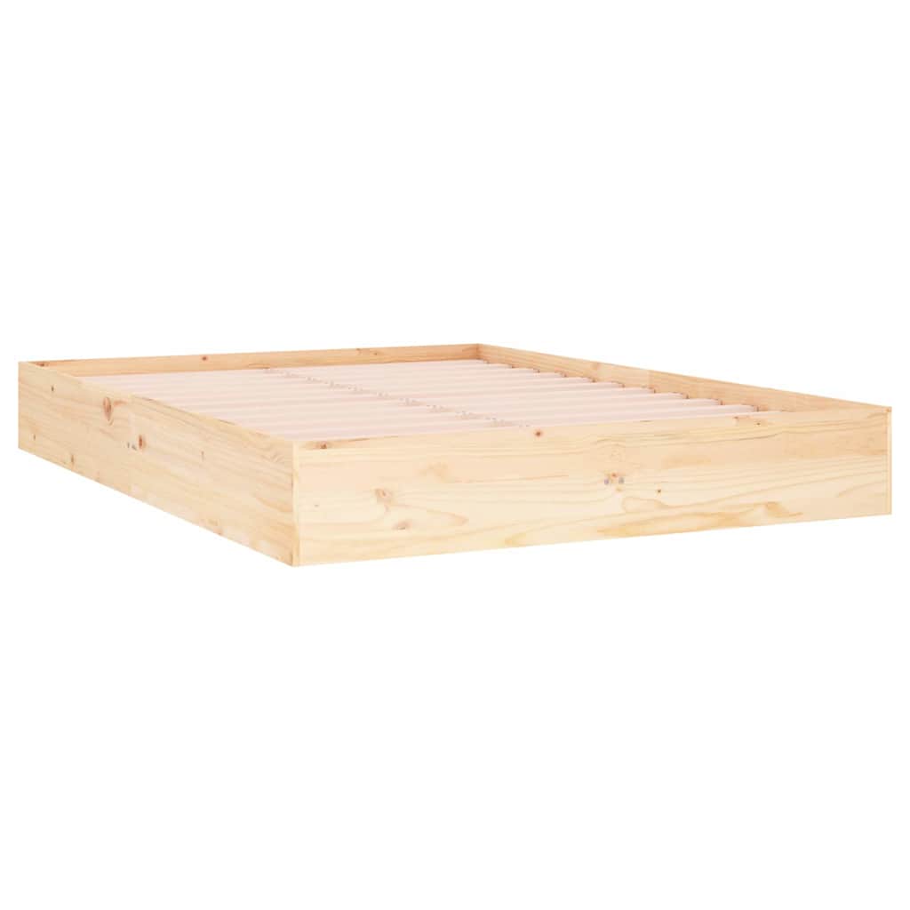 vidaXL Bed Frame without Mattress Solid Wood 120x190 cm Small Double - Brown - 203.5 x 86 x 66 cm