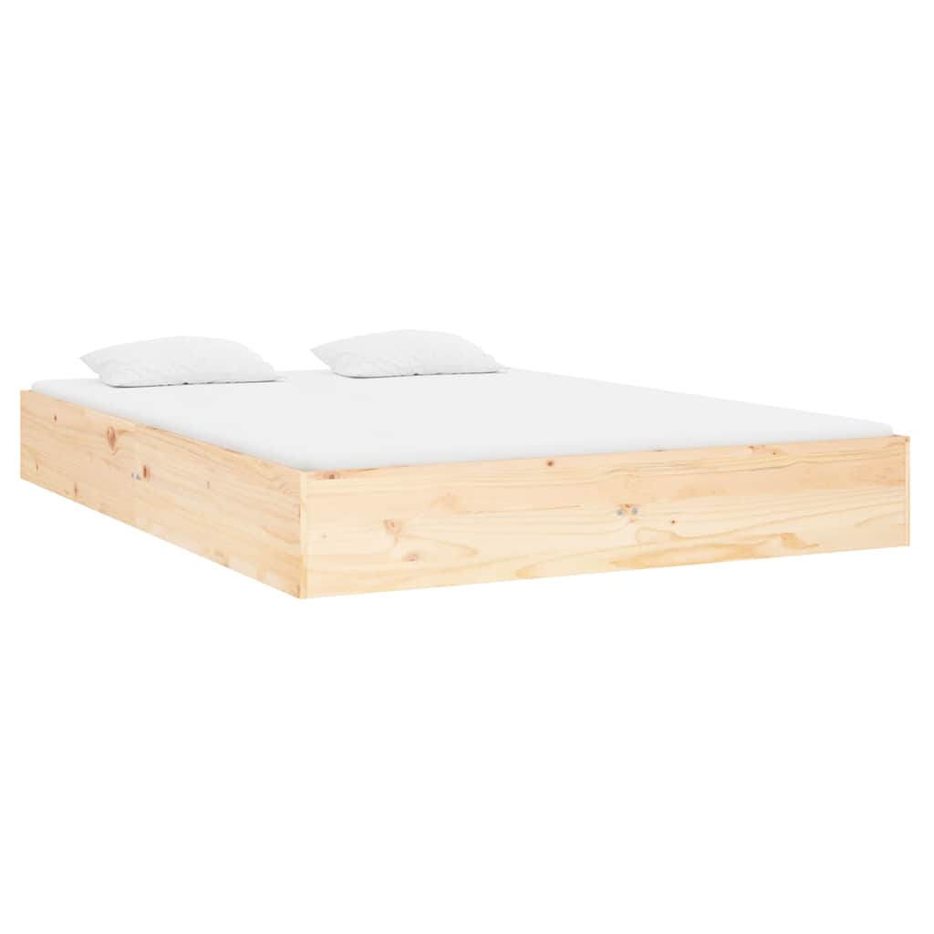 vidaXL Bed Frame without Mattress Solid Wood 120x190 cm Small Double - Brown - 203.5 x 86 x 66 cm