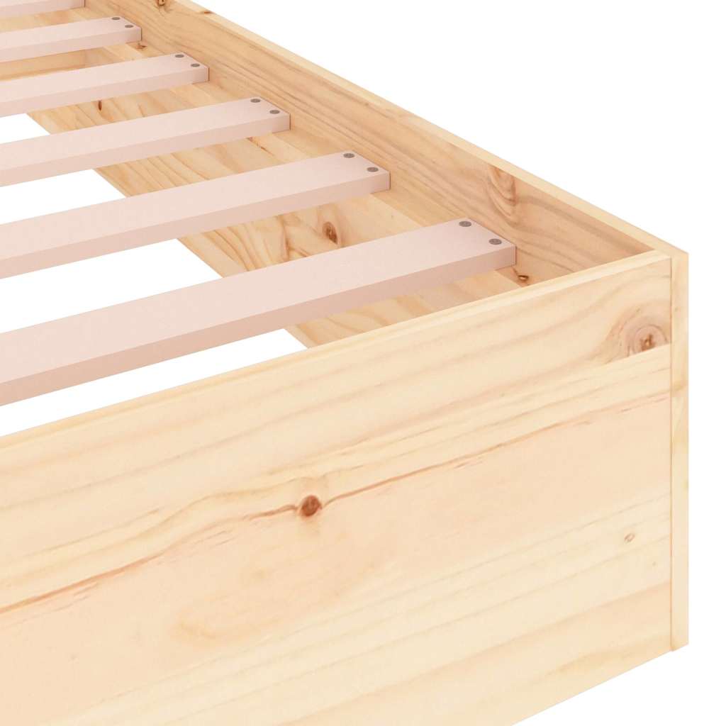 vidaXL Bed Frame without Mattress Solid Wood 120x190 cm Small Double - Brown - 203.5 x 86 x 66 cm