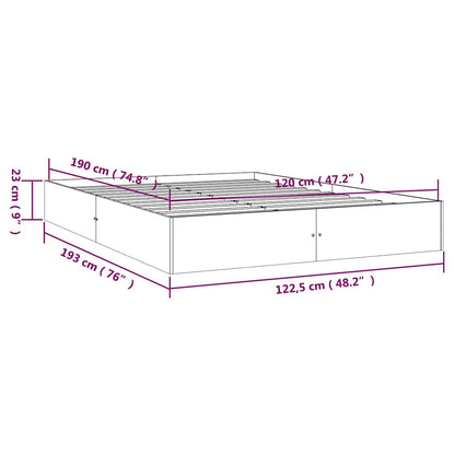 vidaXL Bed Frame without Mattress Solid Wood 120x190 cm Small Double - Brown - 203.5 x 86 x 66 cm