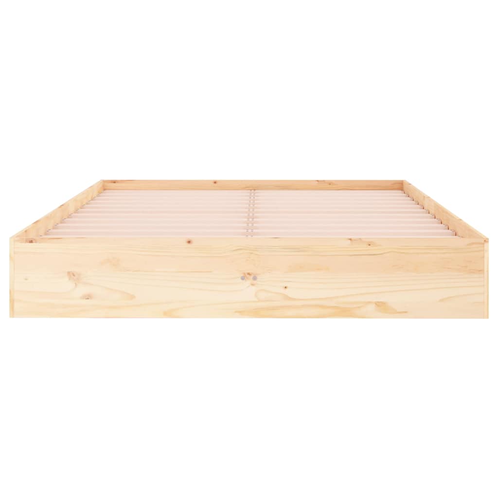 vidaXL Bed Frame without Mattress Solid Wood 135x190 cm Double - Brown - 203.5 x 181 x 66 cm