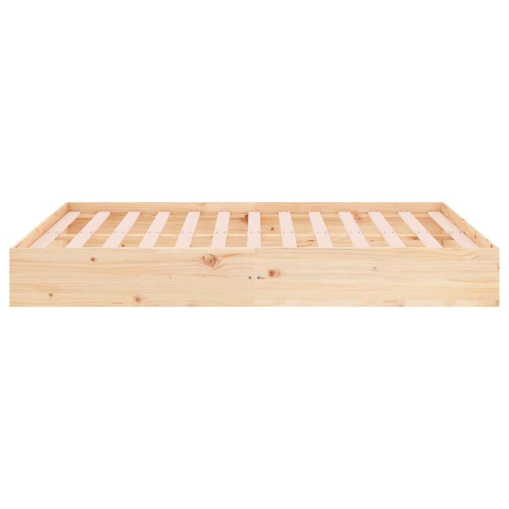 vidaXL Bed Frame without Mattress Solid Wood 135x190 cm Double - Brown - 203.5 x 181 x 66 cm