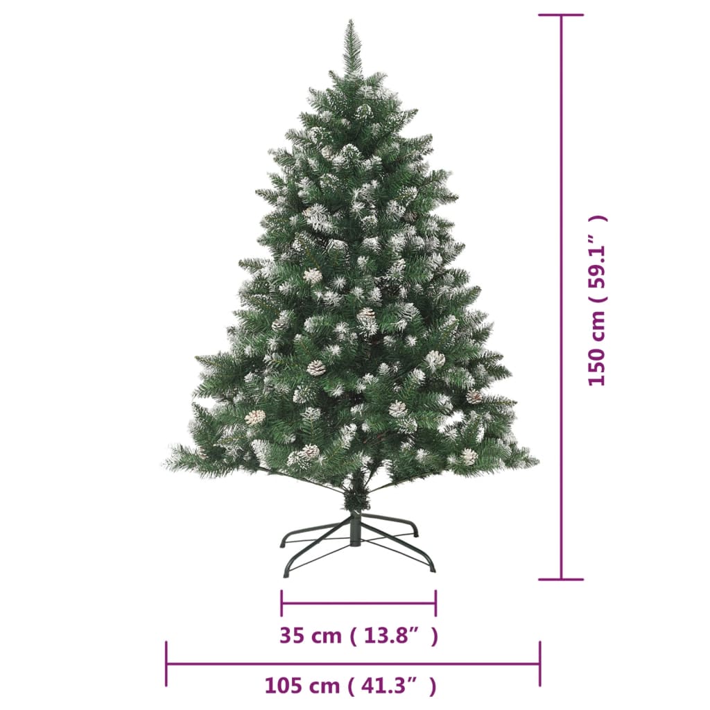 vidaXL Artificial Christmas Tree with Stand 150 cm PVC - Green