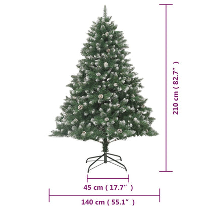 vidaXL Artificial Christmas Tree with Stand 210 cm PVC - Green