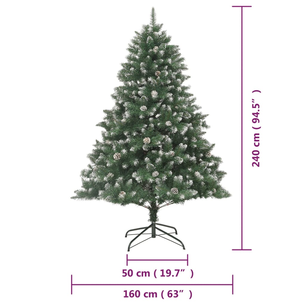 vidaXL Artificial Christmas Tree with Stand 240 cm PVC - Green