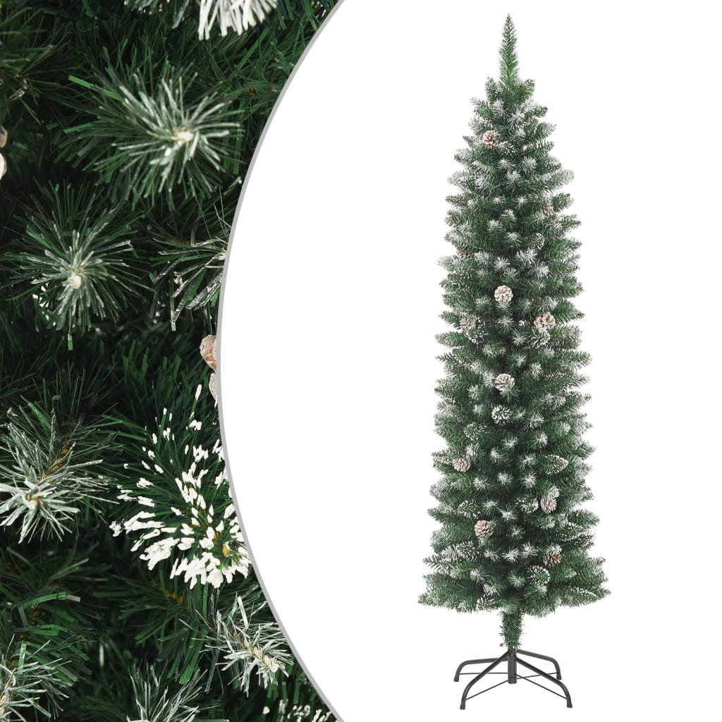 vidaXL Artificial Slim Christmas Tree with Stand 120 cm PVC - Green