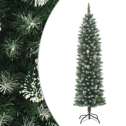 vidaXL Artificial Slim Christmas Tree with Stand 150 cm PVC - Green