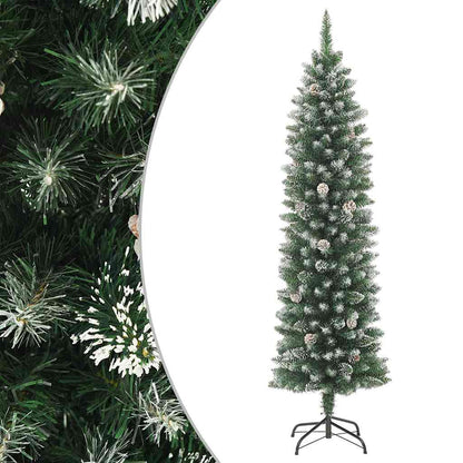vidaXL Artificial Slim Christmas Tree with Stand 180 cm PVC - Green