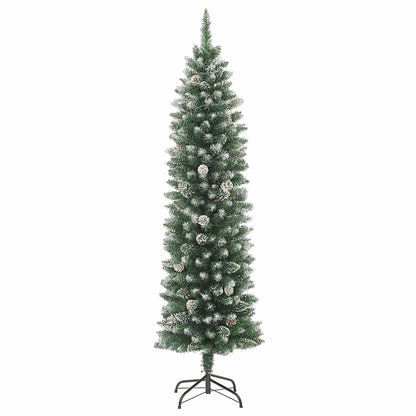 vidaXL Artificial Slim Christmas Tree with Stand 180 cm PVC - Green