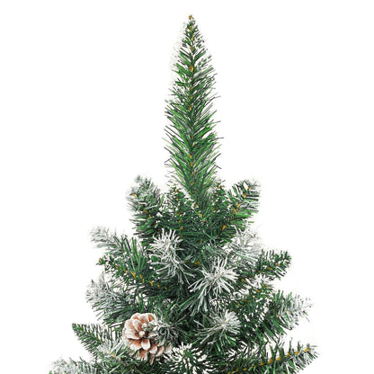 vidaXL Artificial Slim Christmas Tree with Stand 210 cm PVC - Green