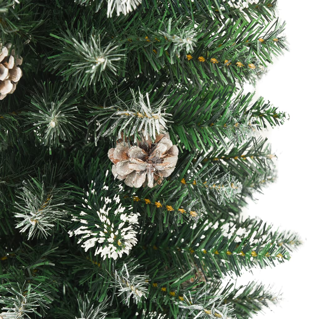 vidaXL Artificial Slim Christmas Tree with Stand 240 cm PVC - Green