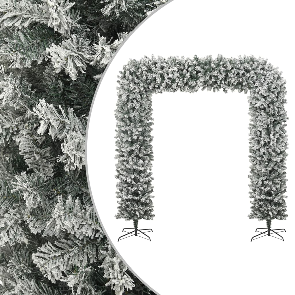 vidaXL Christmas Tree Arch with Flocked Snow 240 cm - White - 240 x 215 cm