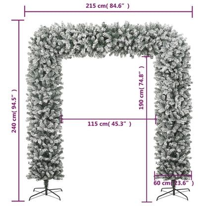 vidaXL Christmas Tree Arch with Flocked Snow 240 cm - White - 240 x 215 cm