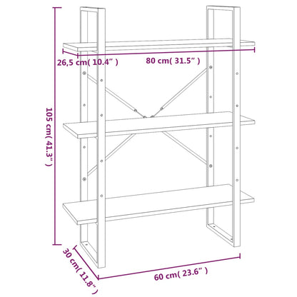 vidaXL 5-Tier Book Cabinet Grey Sonoma 80x30x175 cm Engineered Wood