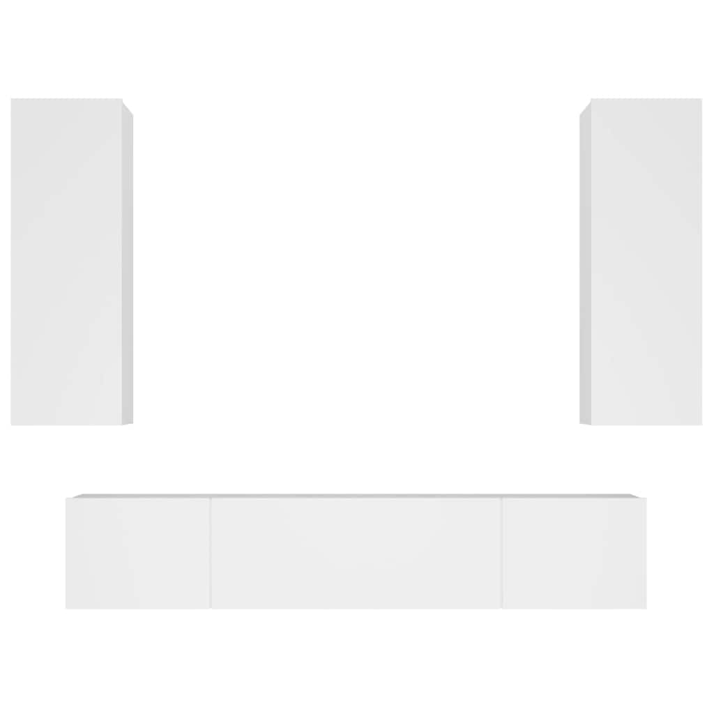vidaXL 4 Piece TV Cabinet Set White Engineered Wood - 80 x 30 x 30 cm - 67406