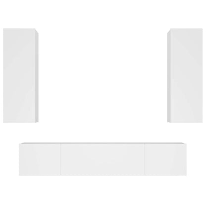 vidaXL 4 Piece TV Cabinet Set White Engineered Wood - 80 x 30 x 30 cm - 67406