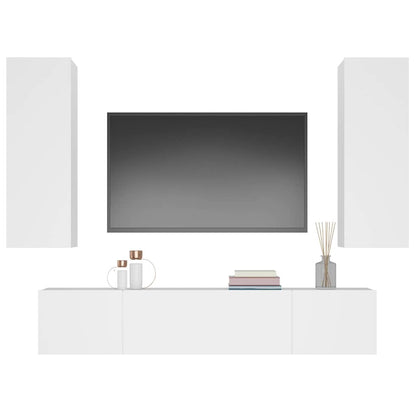 vidaXL 4 Piece TV Cabinet Set White Engineered Wood - 80 x 30 x 30 cm - 67406