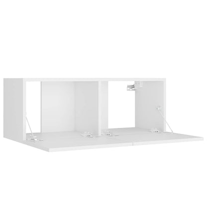 vidaXL 4 Piece TV Cabinet Set White Engineered Wood - 80 x 30 x 30 cm - 67406