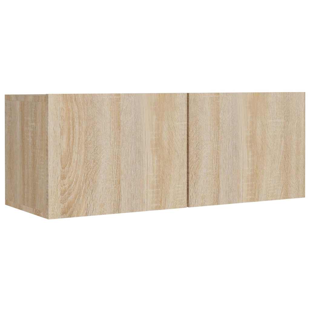 vidaXL 4 Piece TV Cabinet Set Sonoma Oak Engineered Wood - Brown - 30.5 x 30 x 90 cm