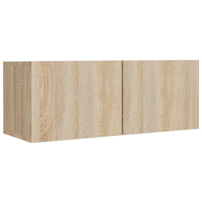 vidaXL 4 Piece TV Cabinet Set Sonoma Oak Engineered Wood - Brown - 30.5 x 30 x 90 cm