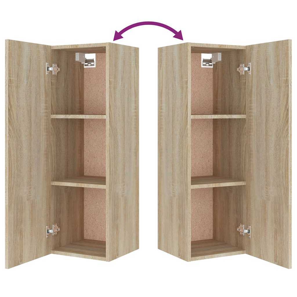 vidaXL 4 Piece TV Cabinet Set Sonoma Oak Engineered Wood - Brown - 30.5 x 30 x 90 cm