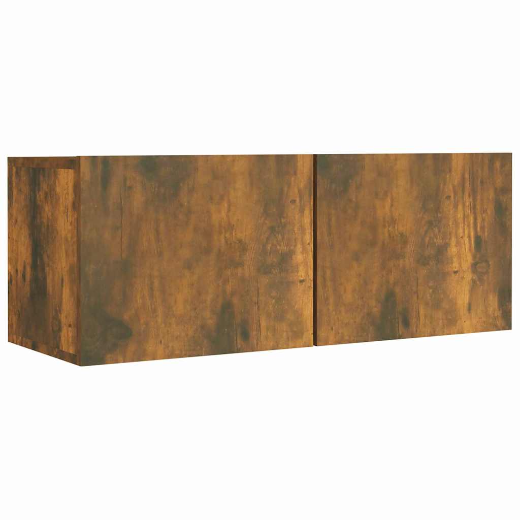 vidaXL 4 Piece TV Cabinet Set Smoked Oak Engineered Wood - Brown - 30.5 x 30 x 90 cm