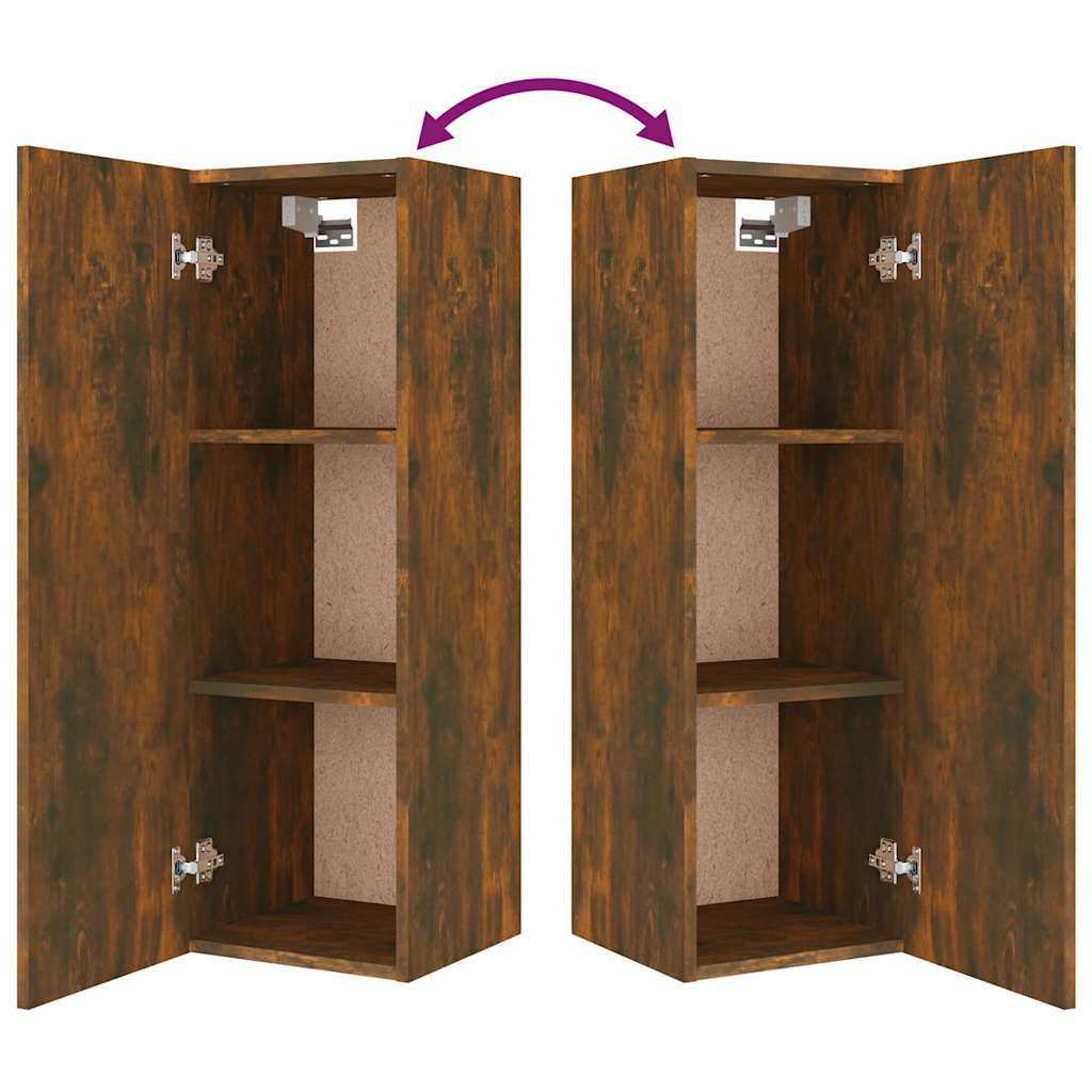 vidaXL 4 Piece TV Cabinet Set Smoked Oak Engineered Wood - Brown - 30.5 x 30 x 90 cm