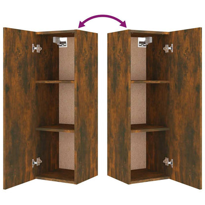 vidaXL 4 Piece TV Cabinet Set Smoked Oak Engineered Wood - Brown - 30.5 x 30 x 90 cm