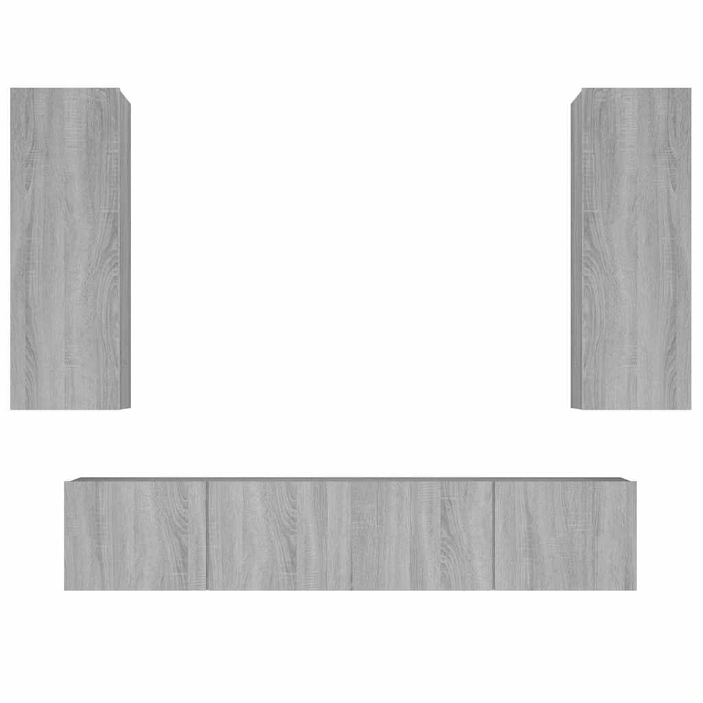 vidaXL 4 Piece TV Cabinet Set Grey Sonoma Engineered Wood - 30.5 x 30 x 90 cm