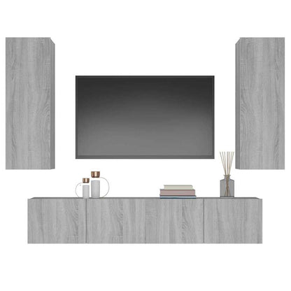 vidaXL 4 Piece TV Cabinet Set Grey Sonoma Engineered Wood - 30.5 x 30 x 90 cm