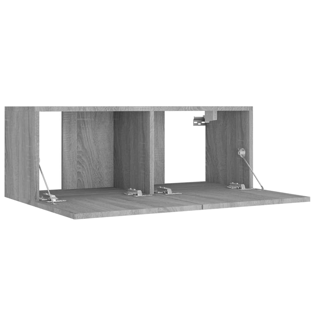 vidaXL 4 Piece TV Cabinet Set Grey Sonoma Engineered Wood - 30.5 x 30 x 90 cm