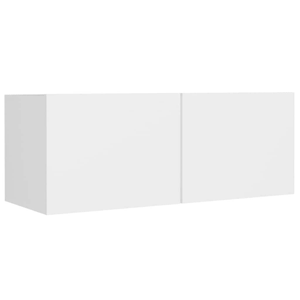 vidaXL 8 Piece TV Cabinet Set White Engineered Wood - 80 x 30 x 30 cm - 67423