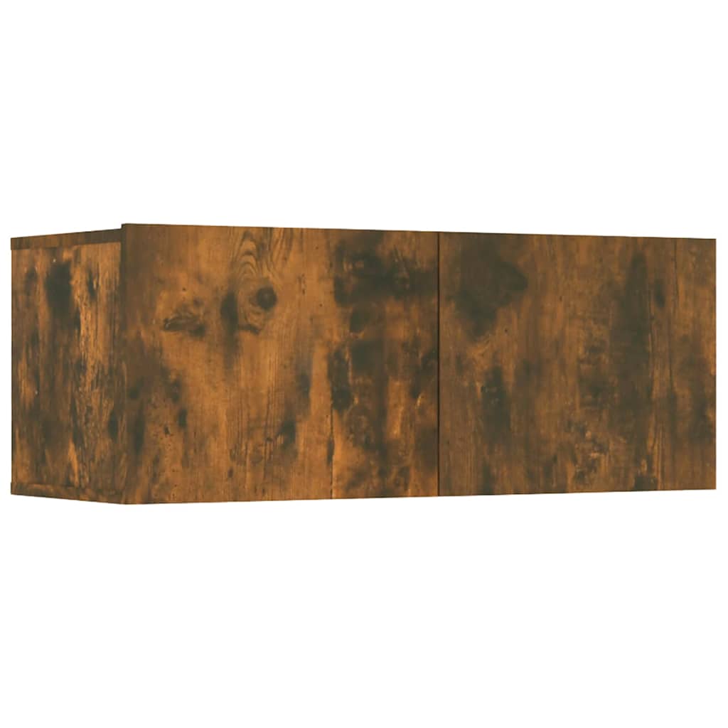 vidaXL 8 Piece TV Cabinet Set Smoked Oak Engineered Wood - Brown - 30.5 x 30 x 90 cm