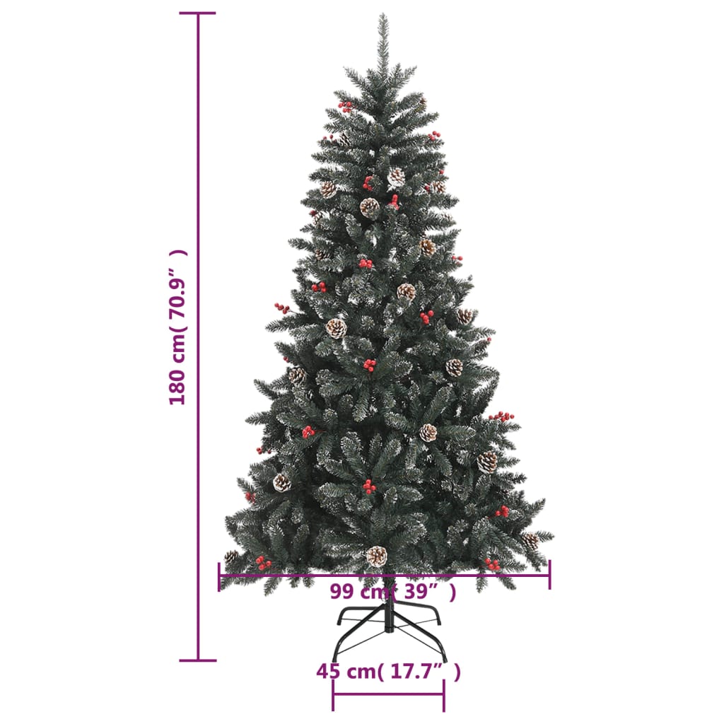 vidaXL Artificial Christmas Tree with Stand Green 180 cm PVC - 54236
