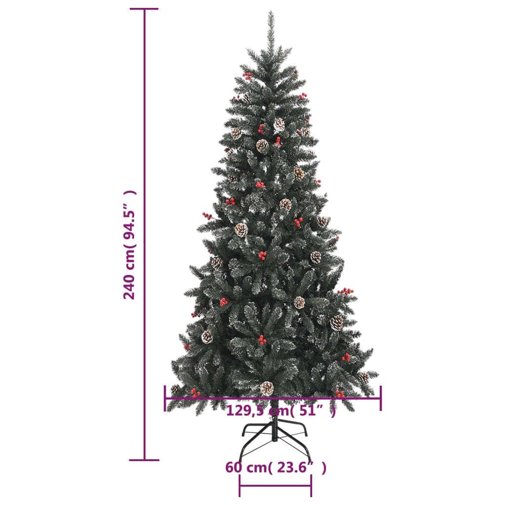 vidaXL Artificial Christmas Tree with Stand Green 240 cm PVC - 54251