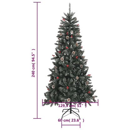 vidaXL Artificial Christmas Tree with Stand Green 240 cm PVC - 54251