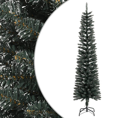 vidaXL Artificial Slim Christmas Tree with Stand Green 210 cm PVC