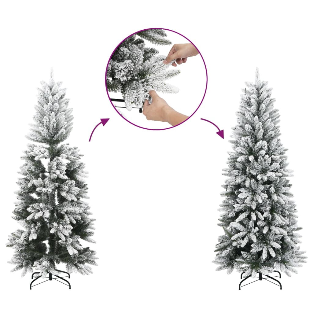 vidaXL Christmas trees Warm White PVC and Plastic and Steel and PE - 210 cm