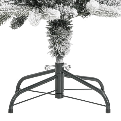 vidaXL Artificial Slim Christmas Tree with Flocked Snow 180 cm PVC&PE - White - 180 x 55 cm
