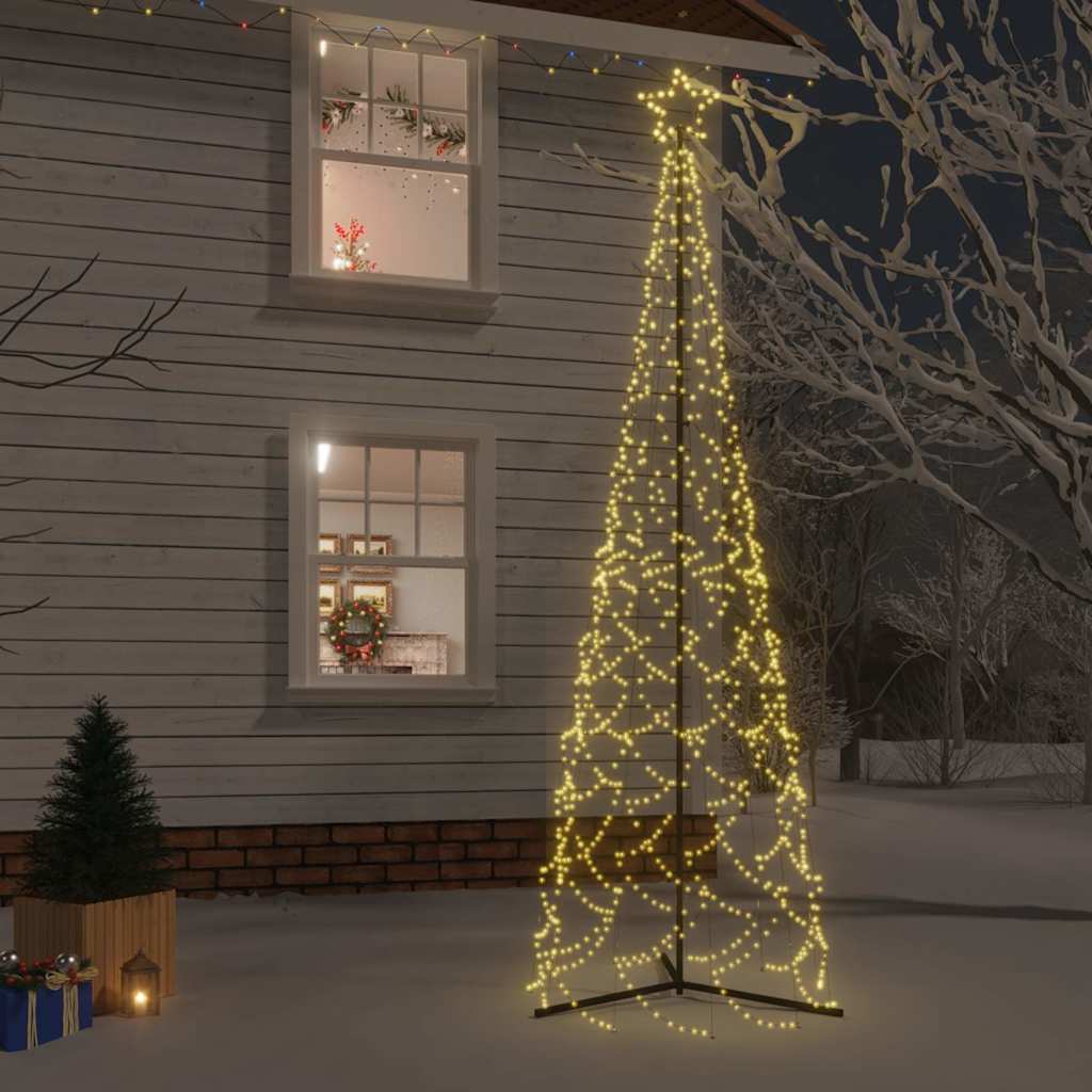 vidaXL Christmas Cone Tree Warm White 500 LEDs 100x300 cm - 300 x 100 cm