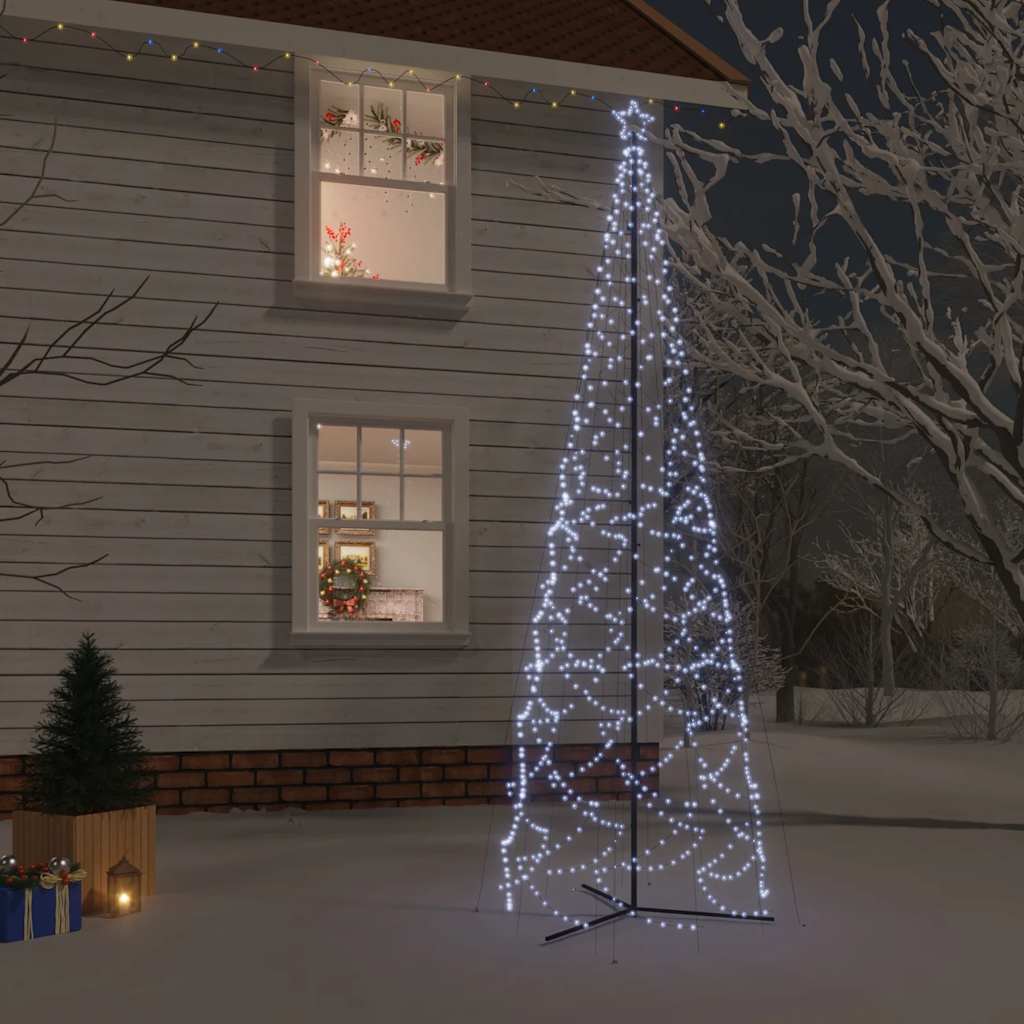 vidaXL Christmas Cone Tree Cold White 1400 LEDs 160x500 cm - 500 x 160 cm