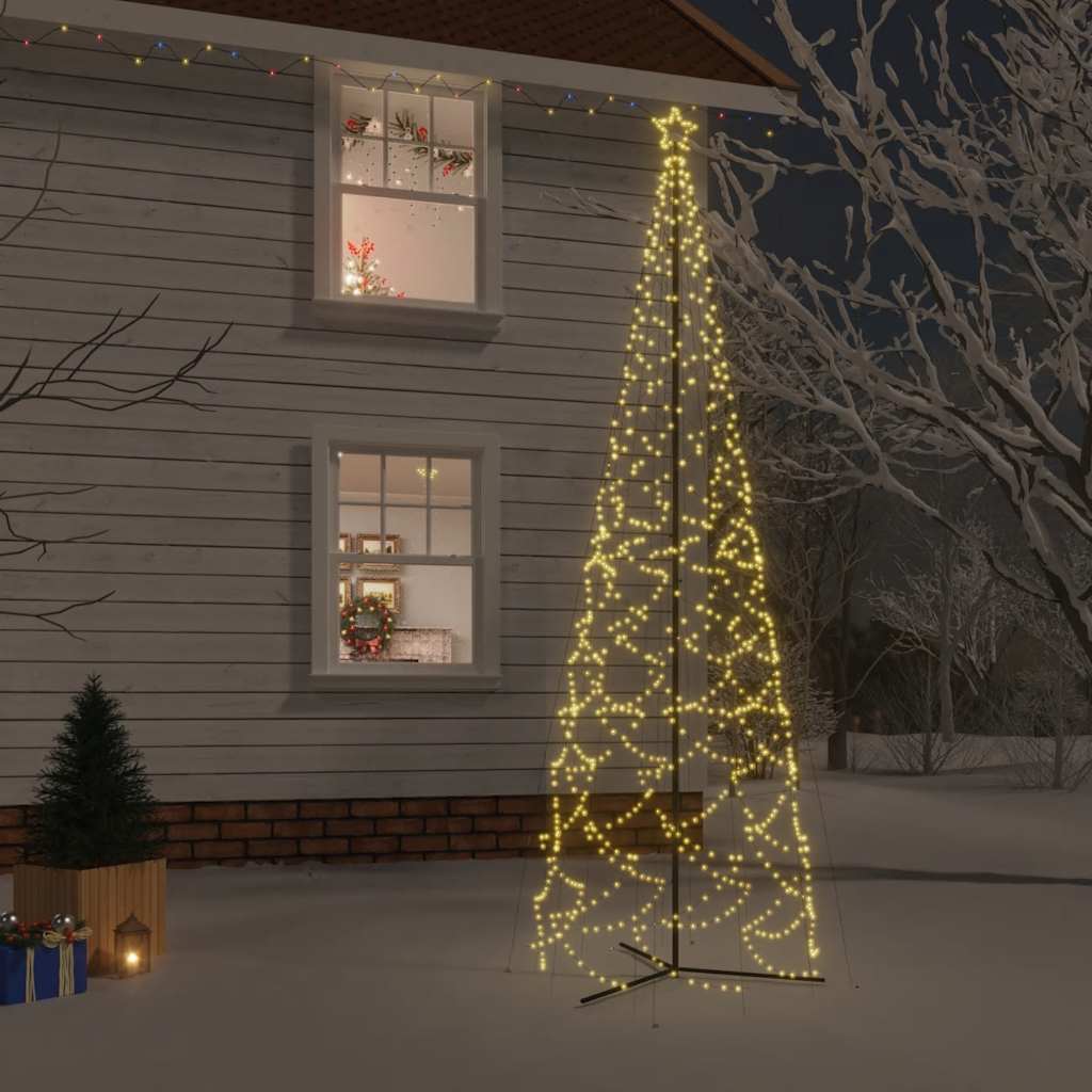 vidaXL Christmas Cone Tree Warm White 1400 LEDs 160x500 cm - 500 x 160 cm