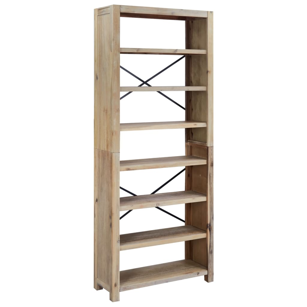 vidaXL 7-Tier Bookcase 80x30x200 cm Solid Wood Acacia - Brown