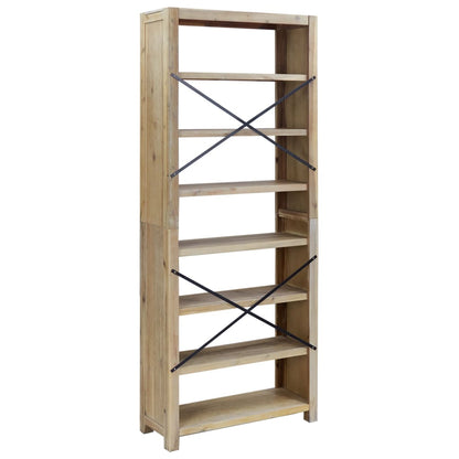 vidaXL 7-Tier Bookcase 80x30x200 cm Solid Wood Acacia - Brown