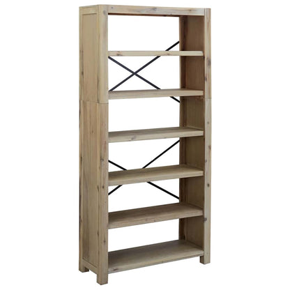 vidaXL 6-Tier Bookcase 80x30x170 cm Solid Wood Acacia - Brown