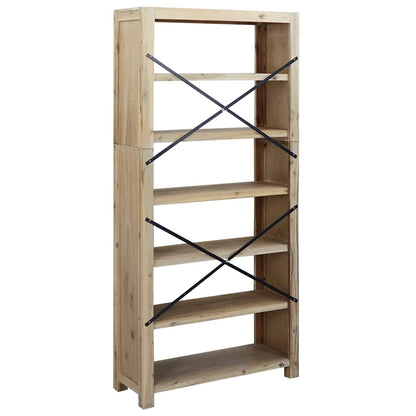 vidaXL 6-Tier Bookcase 80x30x170 cm Solid Wood Acacia - Brown