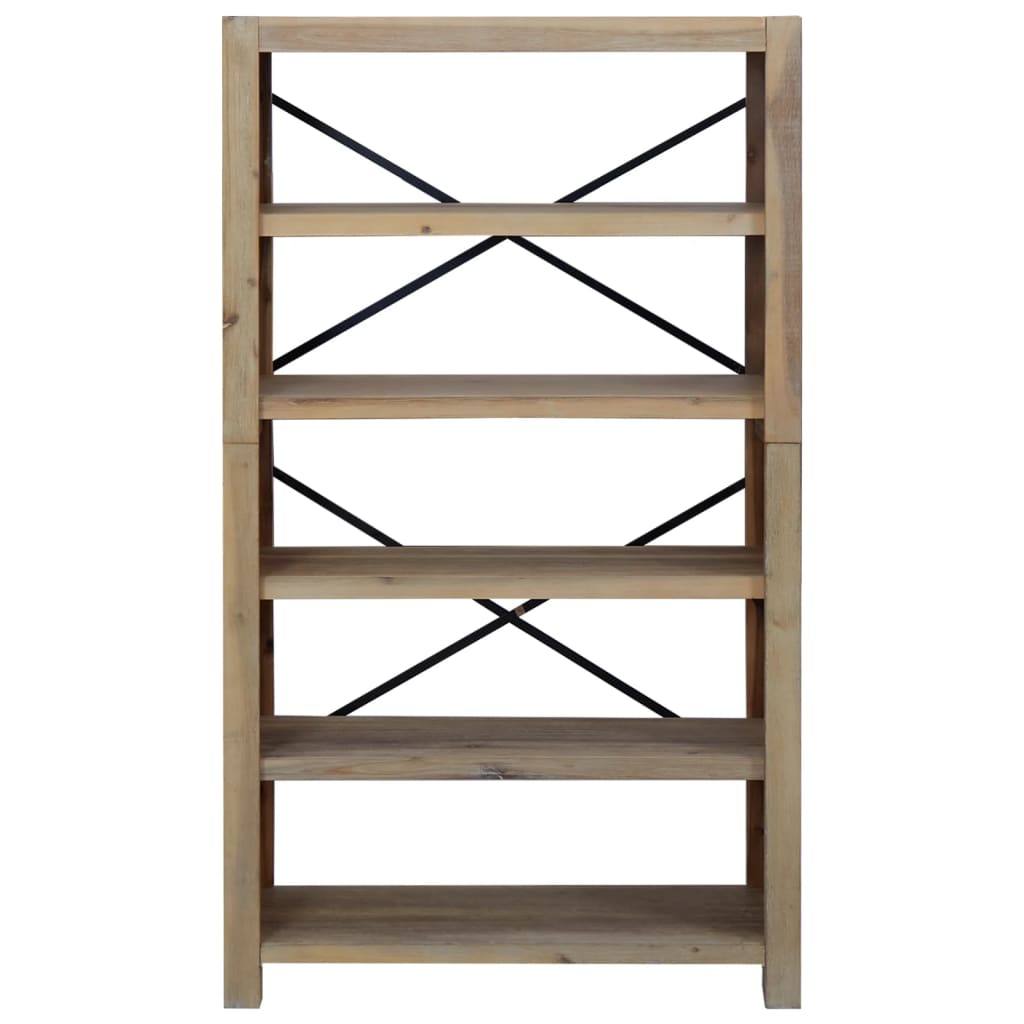 vidaXL 5-Tier Bookcase 80x30x140 cm Solid Wood Acacia - Brown