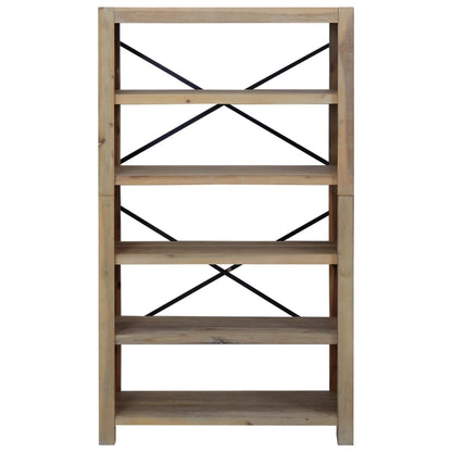 vidaXL 5-Tier Bookcase 80x30x140 cm Solid Wood Acacia - Brown